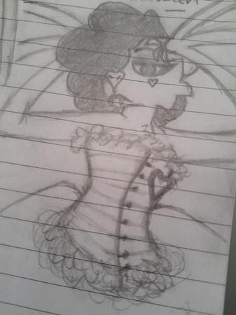 A doodle of Ophelia using the album cover of &quot;Opheliac&quot; by Emilie Autumn as reference (by moi)